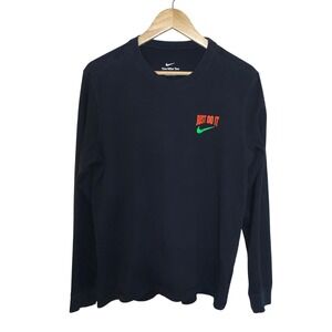 Nike Mens Just Do It Long Sleeve Graphic T-Shirt Black DZ2677-010 Size L